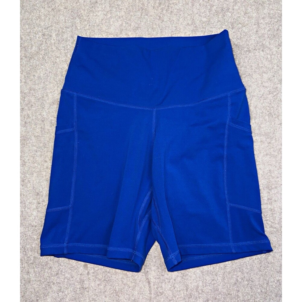 colorfulkoala Women’s M Blue Biker Activewear Shorts 6" Pull On Pockets Stretch